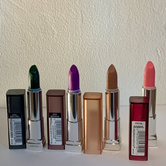 Maybelline Color Sensational Lipstick SET 4 New Flawed Violet Sugar Beige Green - Picture 7 of 13